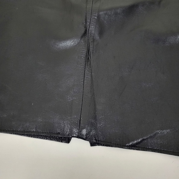 90’s Leather Pencil Skirt knee length mini midi high rise lined - Picture 8 of 11